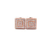 HEARTY 925 CZ ROSE GOLD ICED OUT EARRINGS  | 9219285