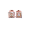 RICO 925 CZ ROSE GOLD ICED OUT EARRINGS  | 9219295