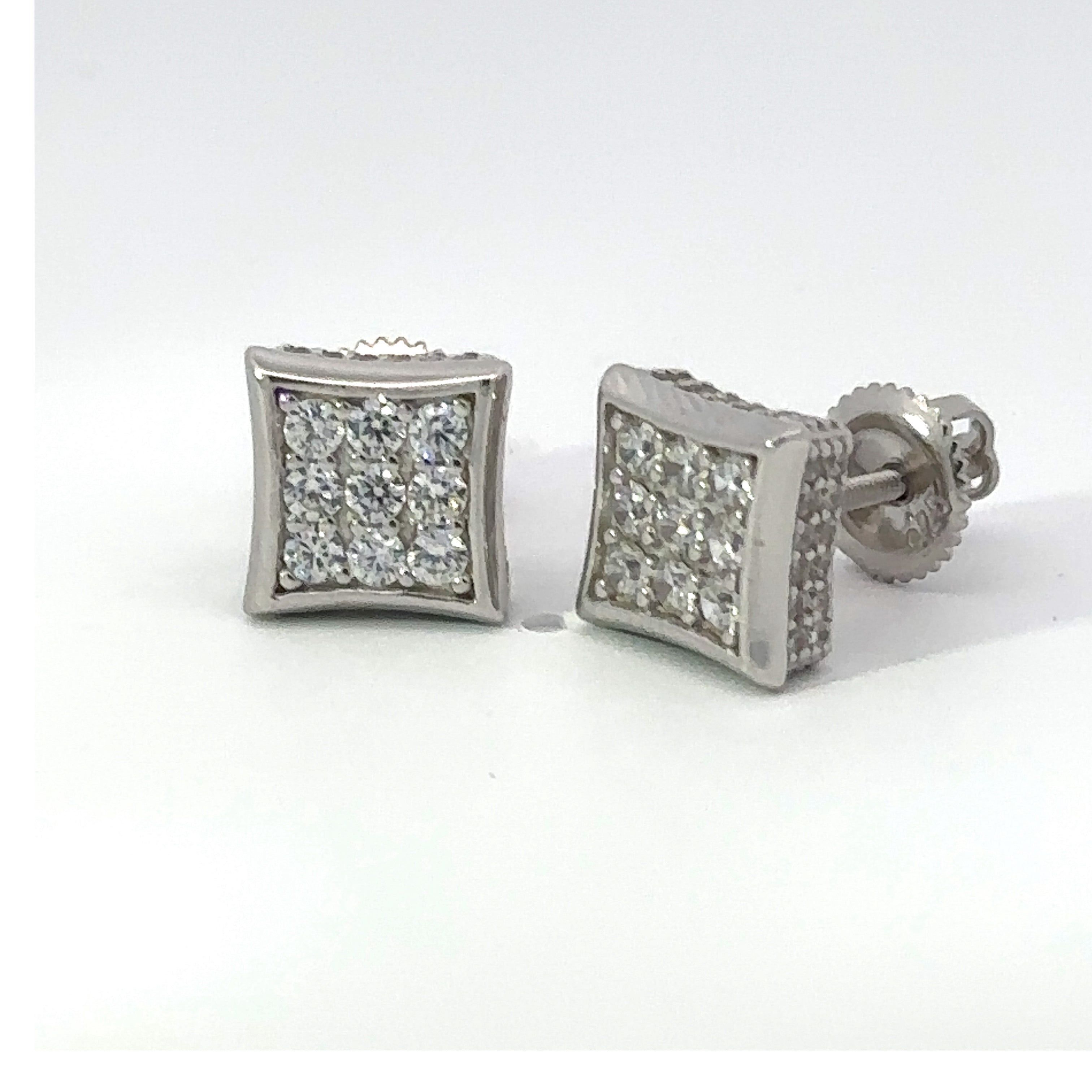 NIVALIS 925 CZ RHODIUM ICED OUT EARRINGS | 9219541