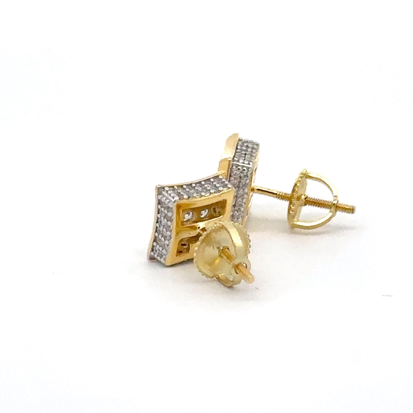 NIVALIS 925 CZ GOLD ICED OUT EARRINGS | 9219542