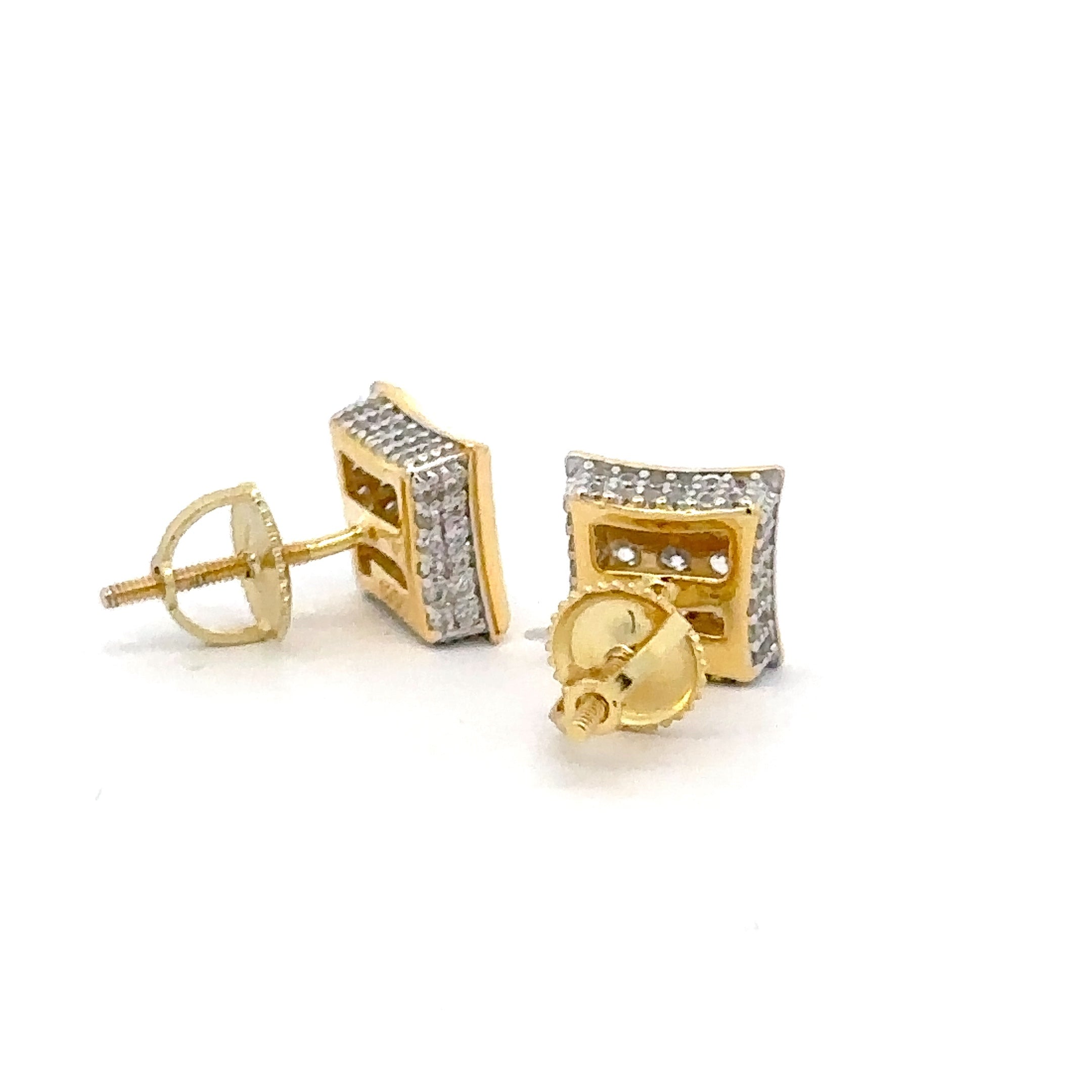 NIVALIS 925 CZ GOLD ICED OUT EARRINGS | 9219542