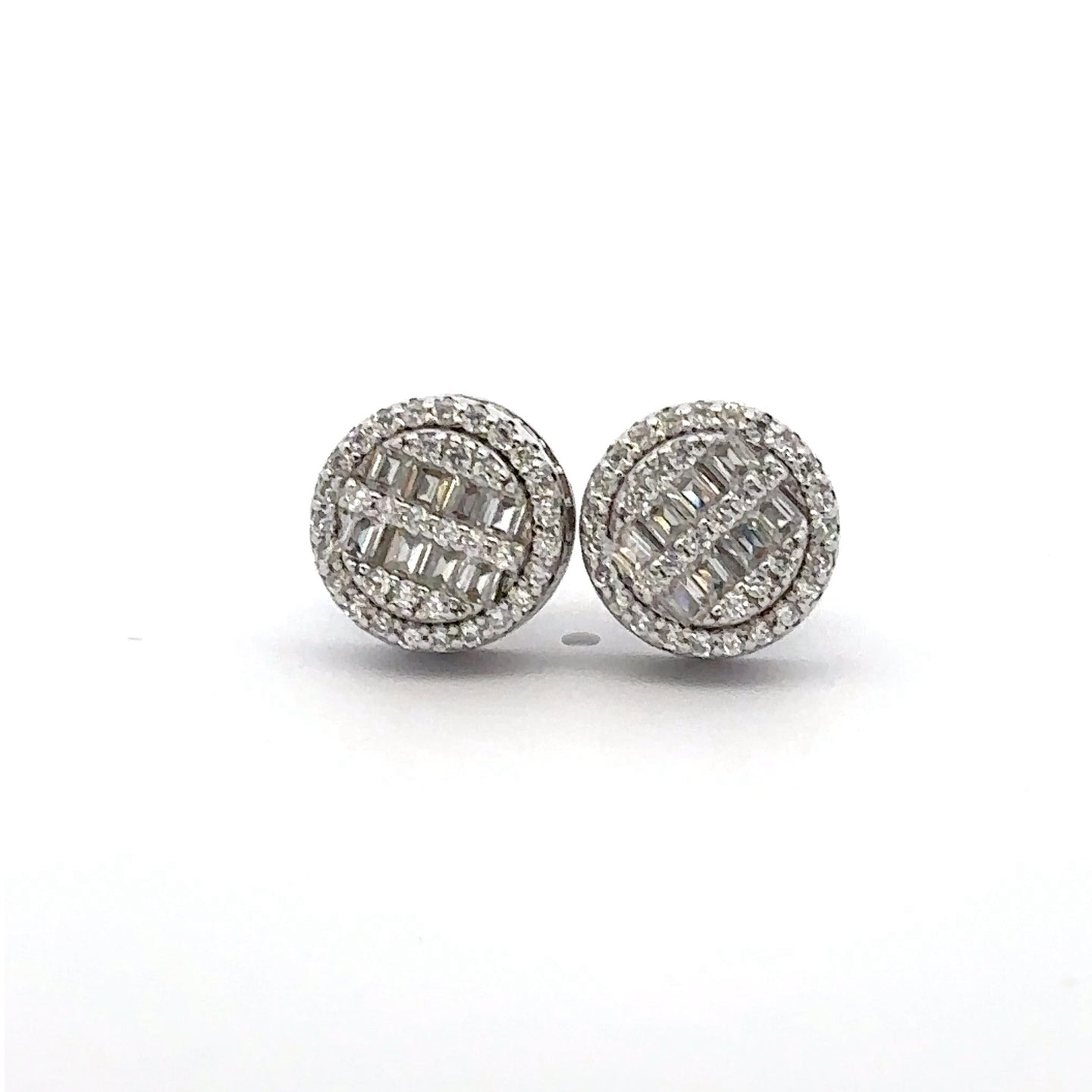 SOLARA 925 CZ RHODIUM ICED OUT EARRINGS | 9219551