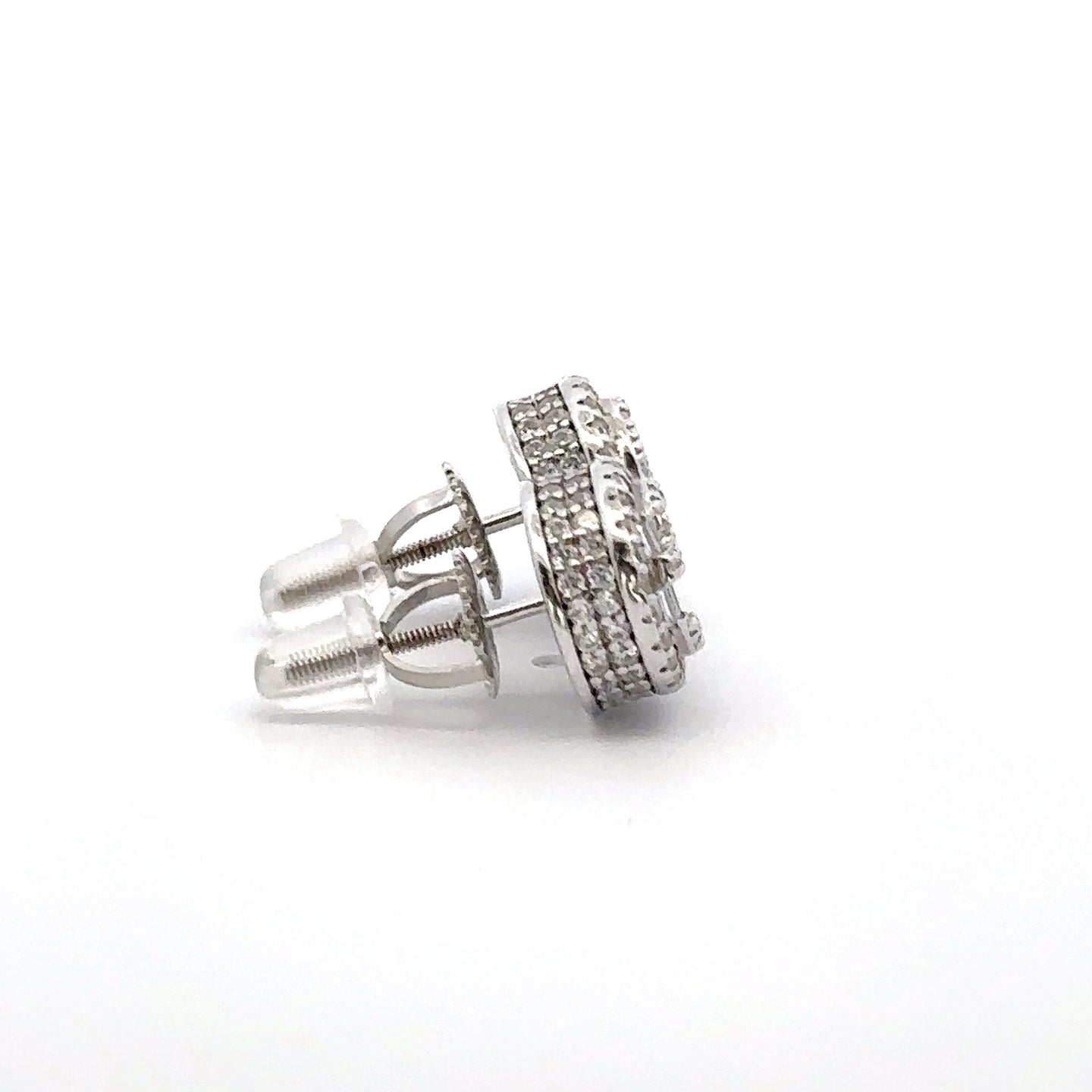 SOLARA 925 CZ RHODIUM ICED OUT EARRINGS | 9219551