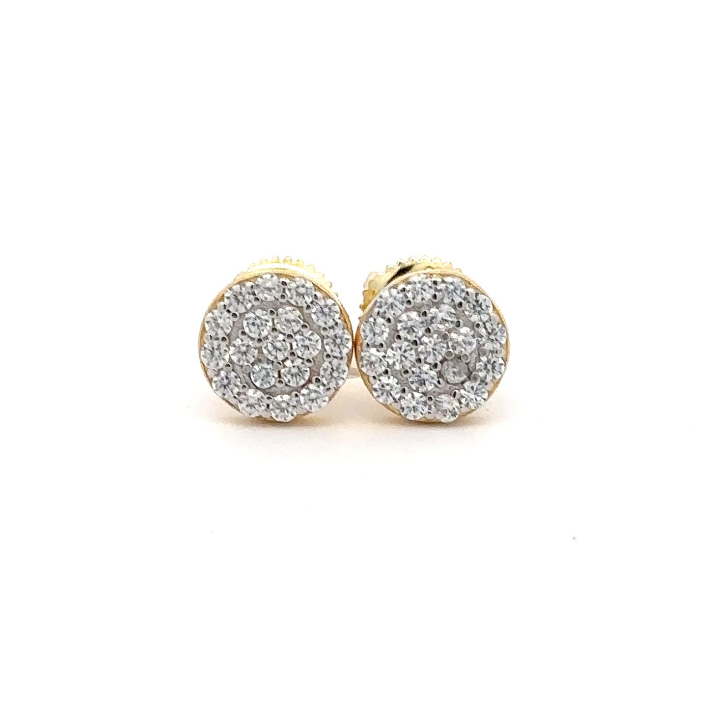 NIRELIA 925 CZ GOLD ICED OUT EARRINGS | 9219602