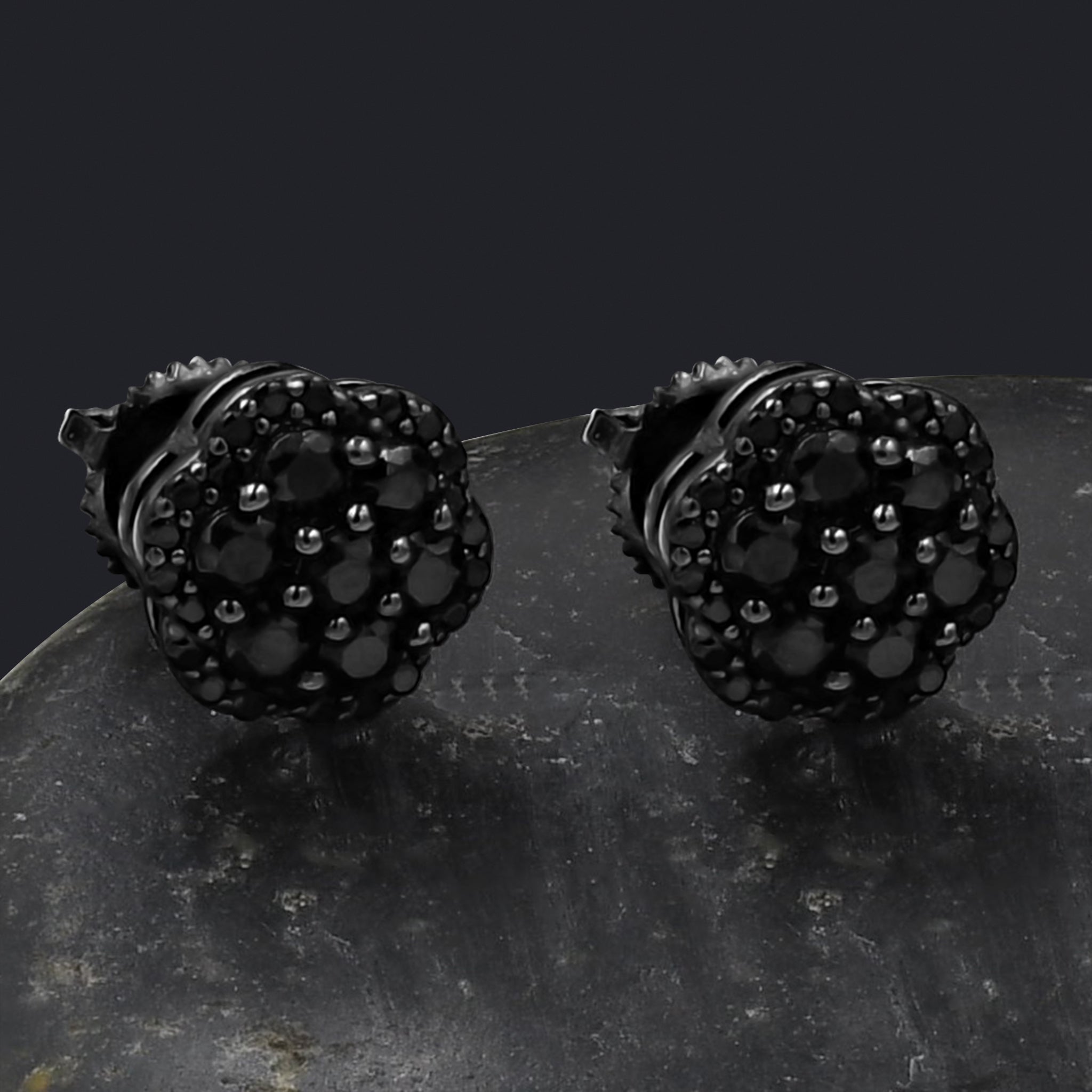 ONYX FLORALS STERLING SILVER EARRINGS  | 9219683