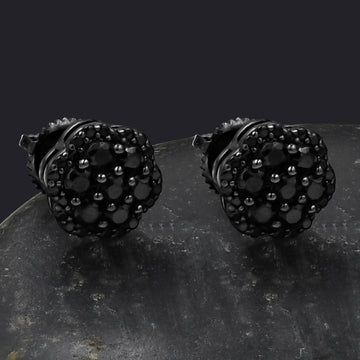 ONYX FLORALS STERLING SILVER EARRINGS  | 9219683