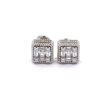 NYXARIS 925 CZ RHODIUM ICED OUT EARRINGS | 9219691