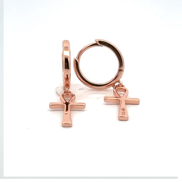 MYSTARA 925 CZ ROSE GOLD ICED OUT EARRINGS | 9219835