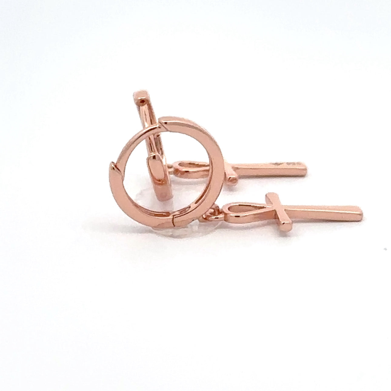 MYSTARA 925 CZ ROSE GOLD ICED OUT EARRINGS | 9219835