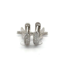 ELARA 925 CZ RHODIUM ICED OUT EARRINGS | 9219981