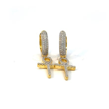 ALARIA 925 CZ GOLD ICED OUT EARRINGS | 9219982