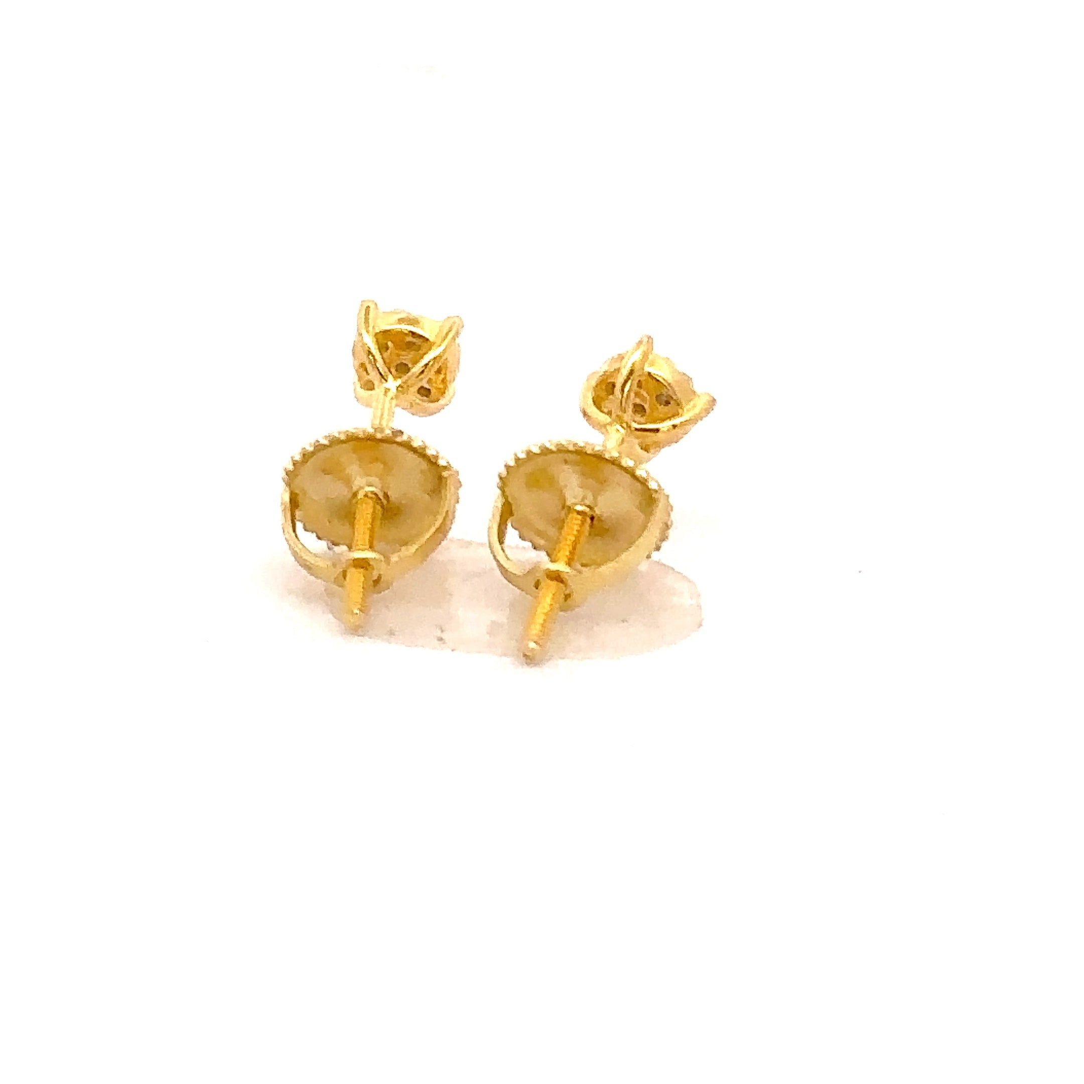 AMETRINE 925 CZ GOLD ICED OUT EARRINGS | 9220052