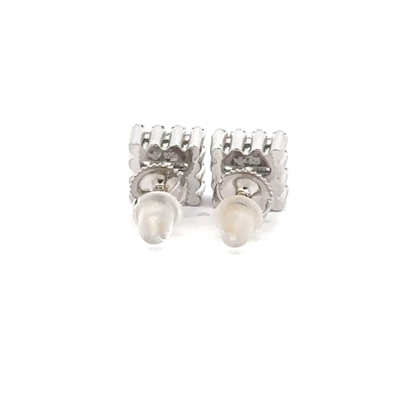 ASTRAEA 925 CZ RHODIUM ICED OUT EARRINGS | 9220101