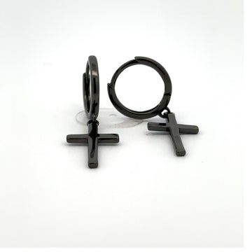 LYRICA 925 CZ BLACK ICED OUT EARRINGS | 9220233