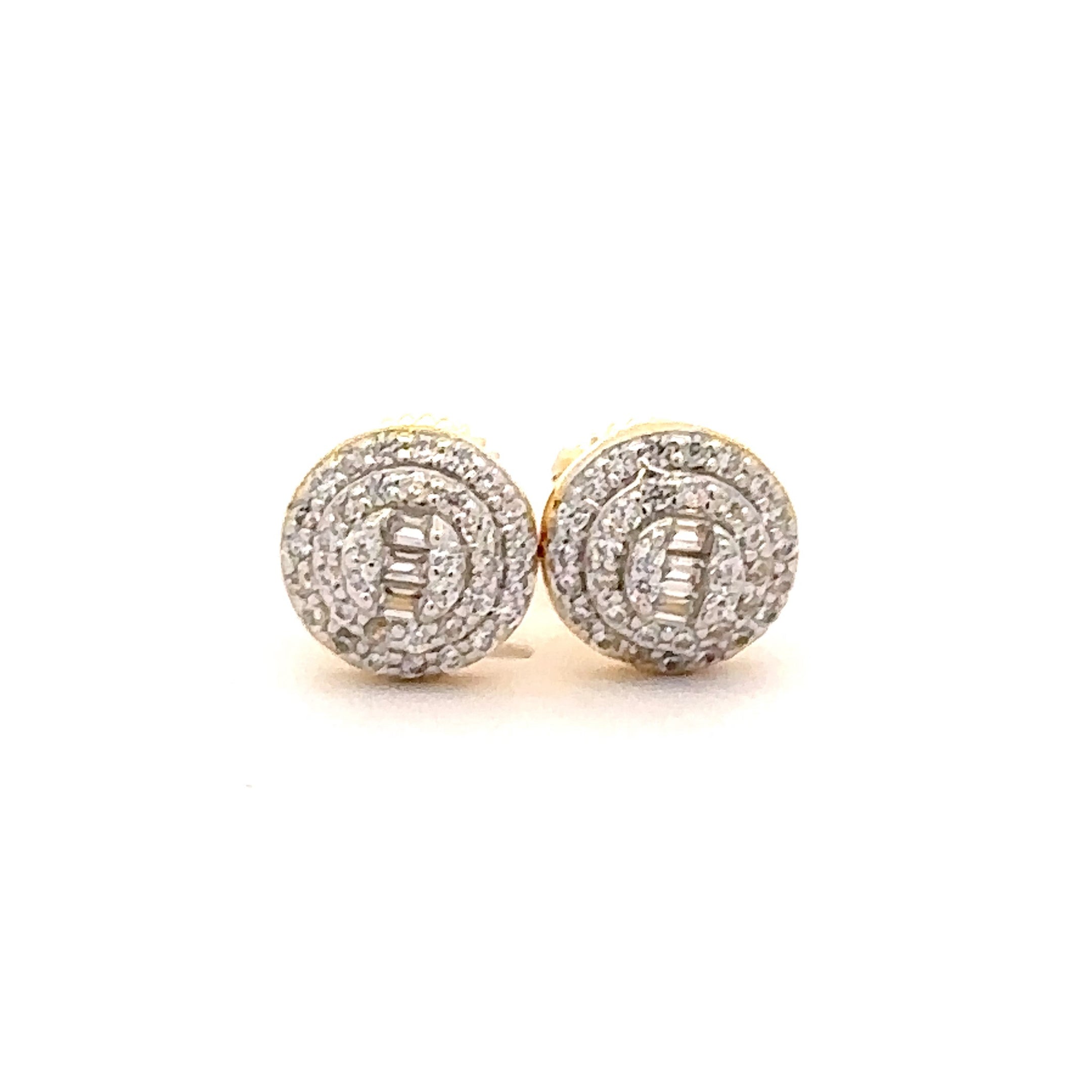 CYRENE 925 CZ GOLD ICED OUT EARRINGS | 9220922