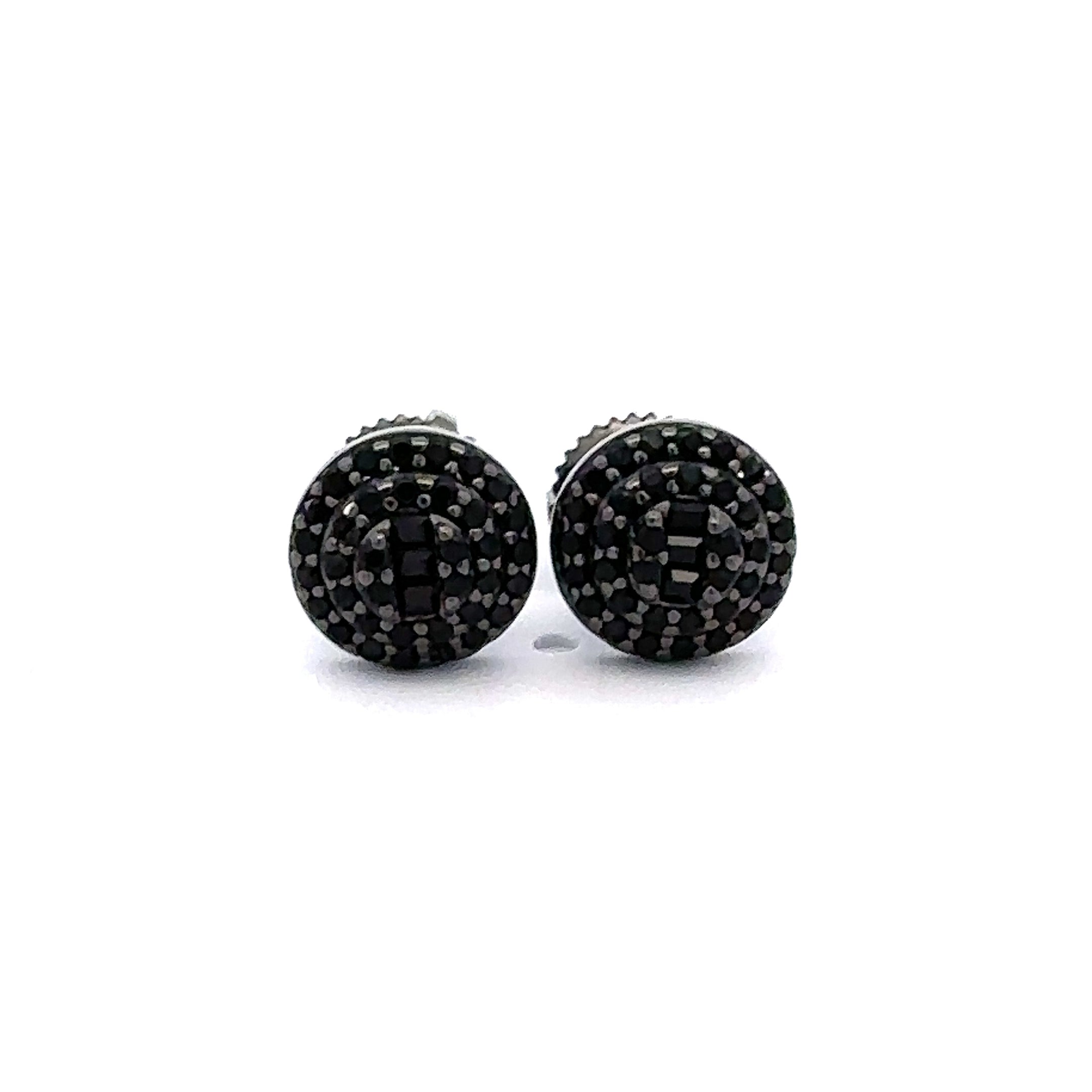 CYRENE 925 CZ BLACK ICED OUT EARRINGS | 9220923