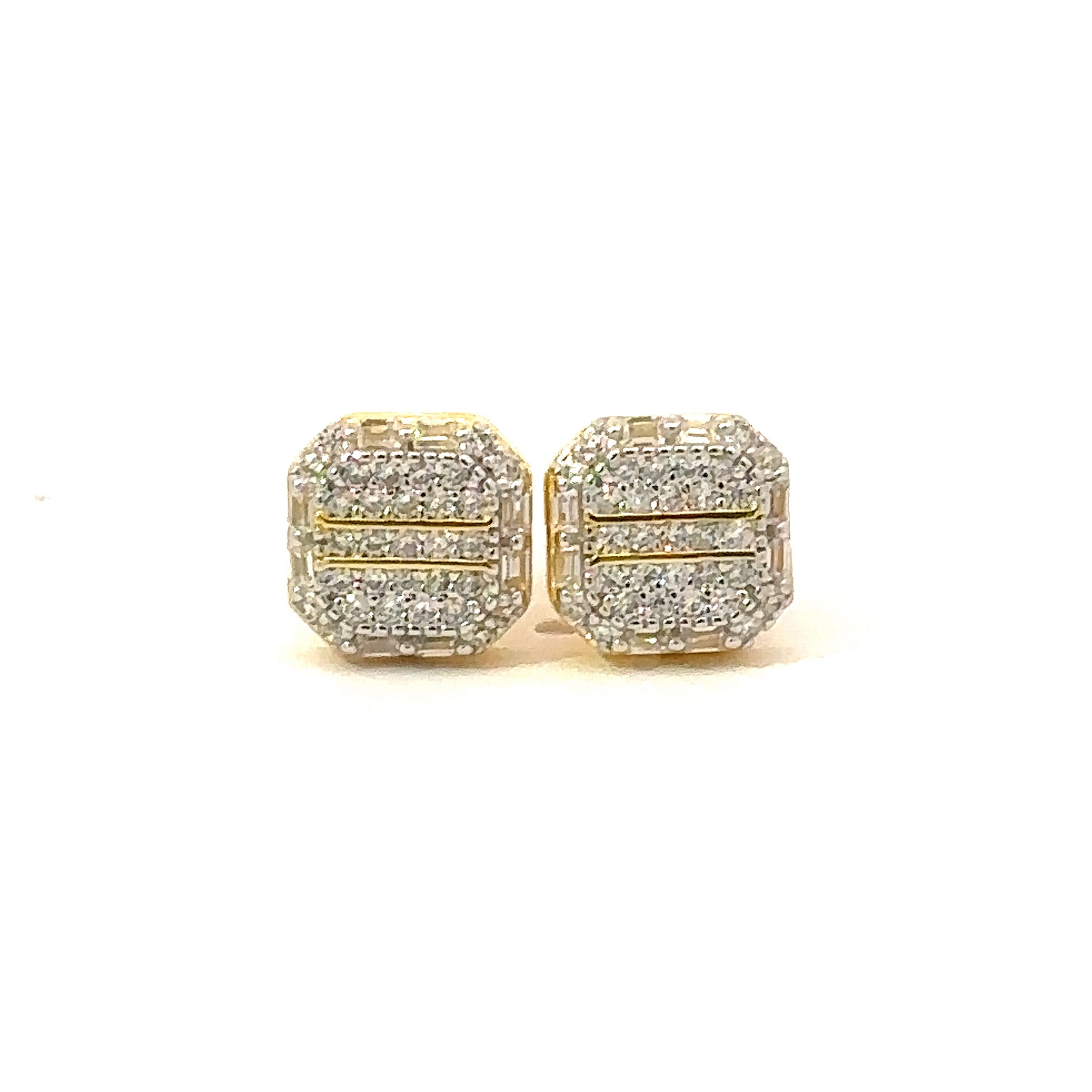 ONDINE 925 CZ GOLD ICED OUT EARRINGS | 9220962