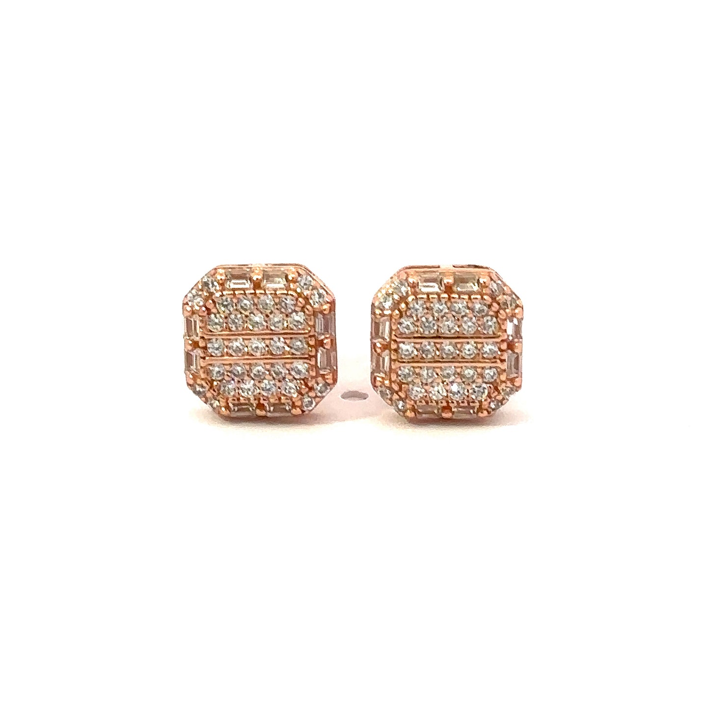 ONDINE 925 CZ ROSE GOLD ICED OUT EARRINGS | 9220965