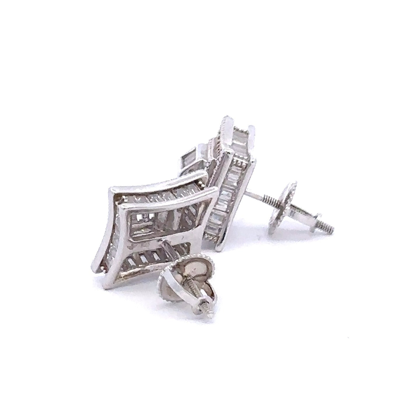 NYSA 925 CZ RHODIUM ICED OUT EARRINGS | 9221021