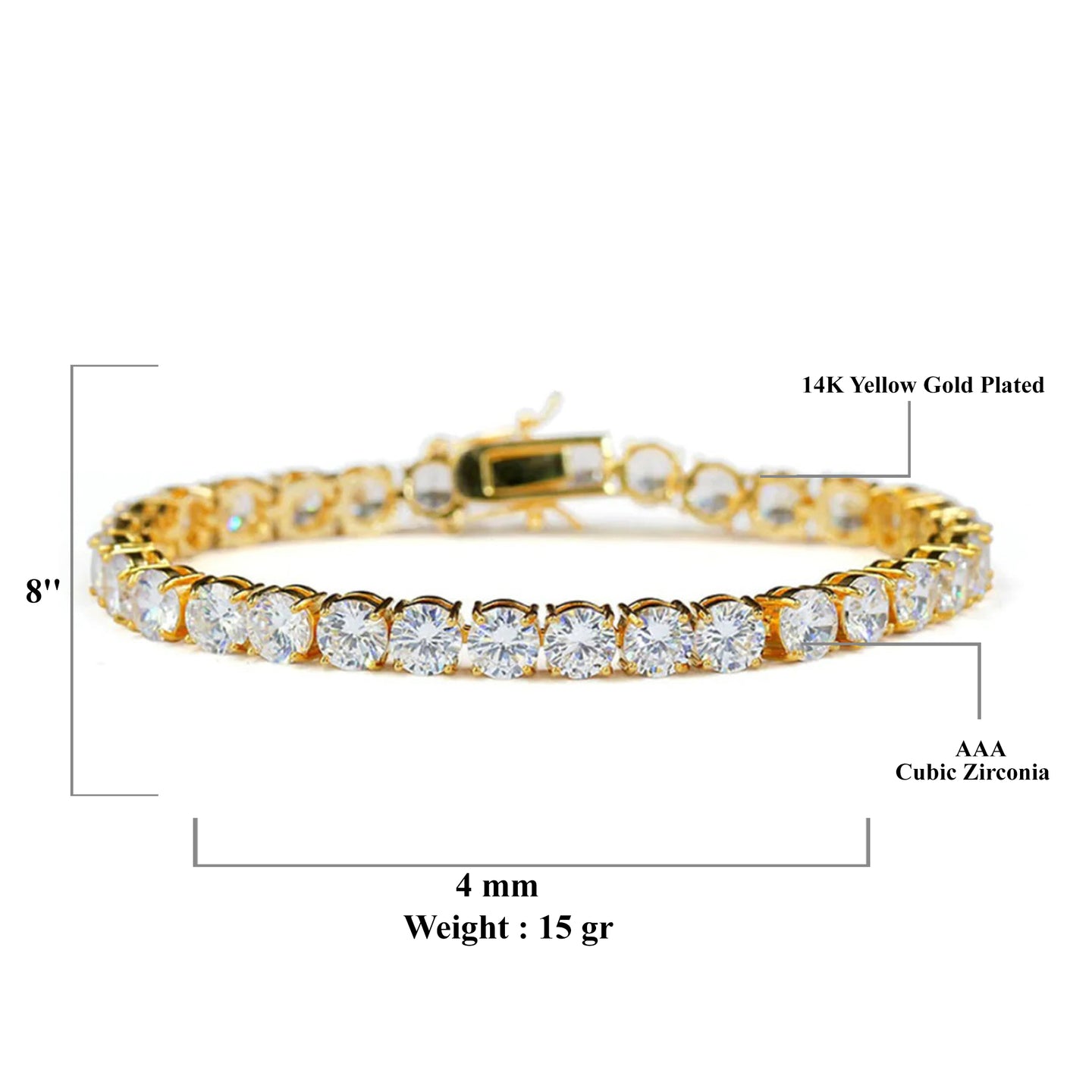 SPARKLE 925 SILVER TENNIS 4MM BRACELET I 929462