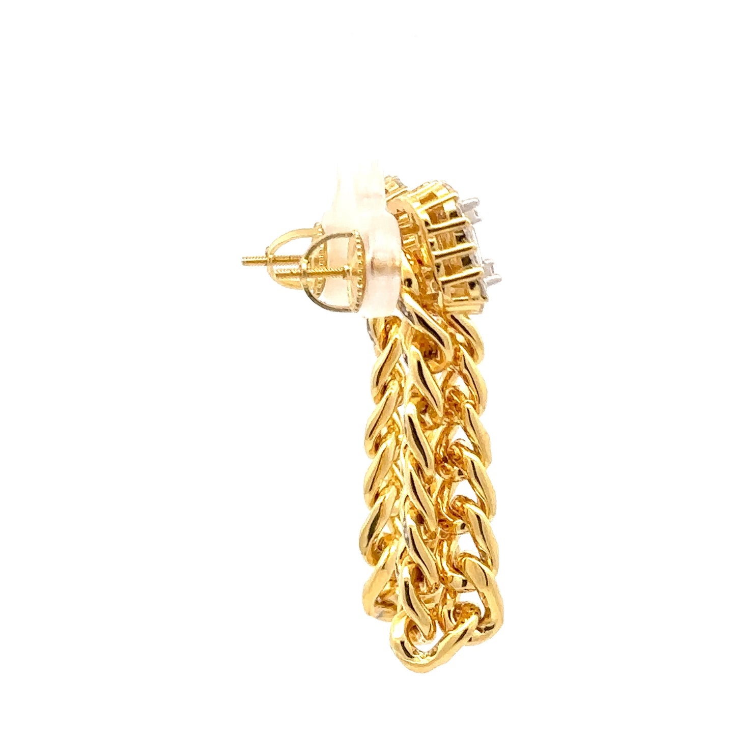 ORABELLA 925 CZ GOLD ICED OUT EARRINGS | 9221852