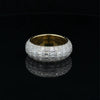 LUSTER 925 SILVER CZ MENS YELLOW GOLD ICED OUT RING | 9222262