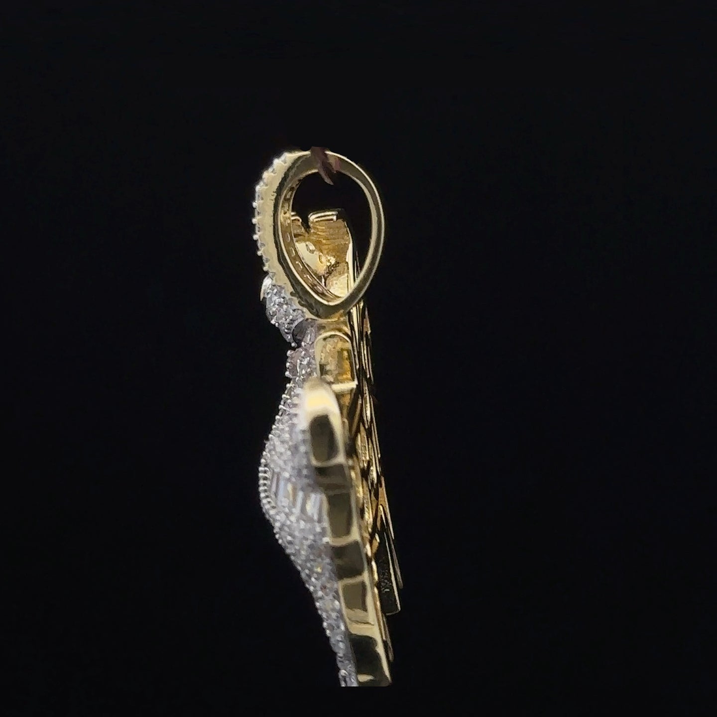 SOLILOQUY 925 CZ GOLD ICED OUT PENDANT | 9222352