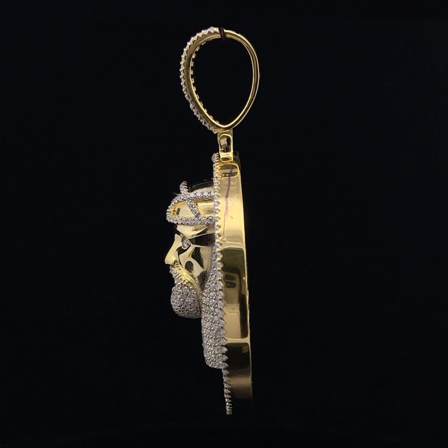 QUASAR 925 CZ GOLD ICED OUT PENDANT | 9222372