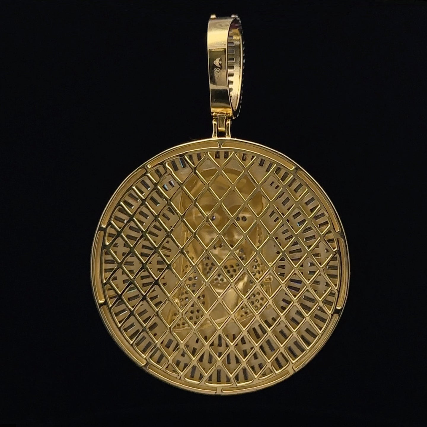 QUASAR 925 CZ GOLD ICED OUT PENDANT | 9222372