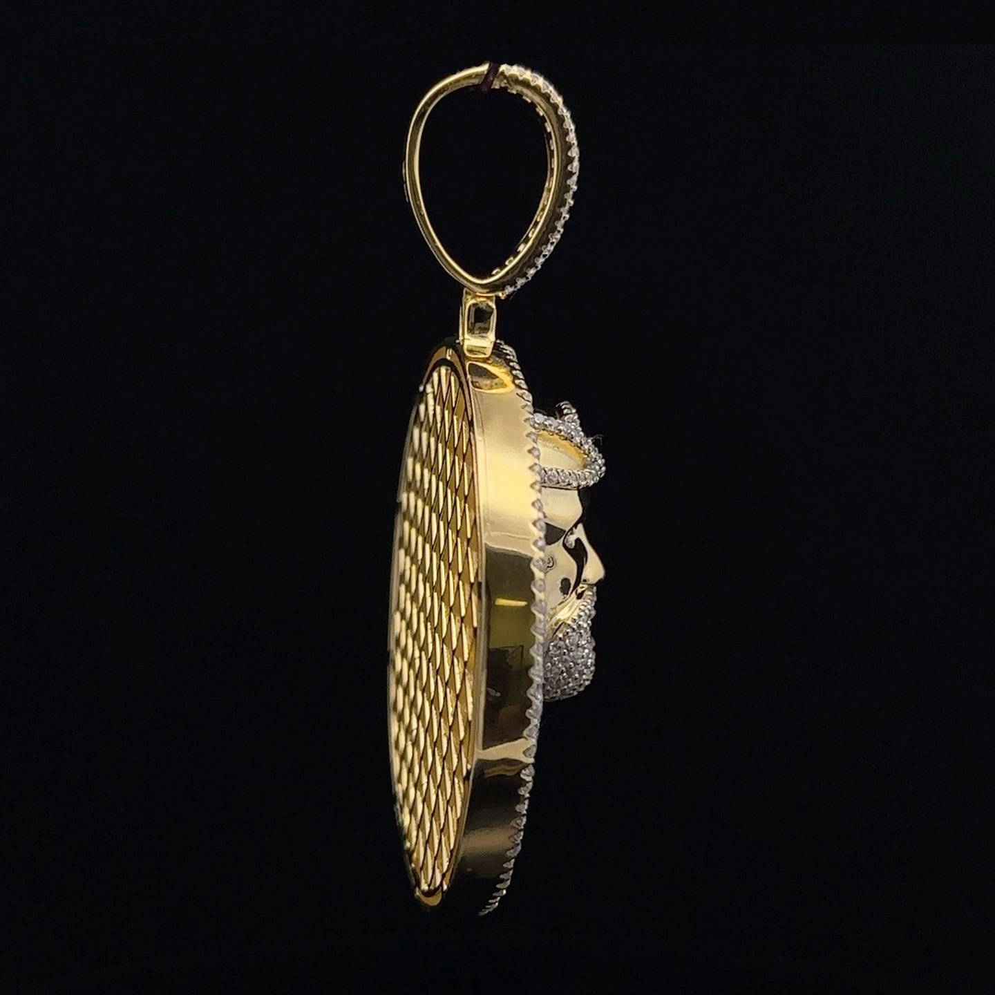 QUASAR 925 CZ GOLD ICED OUT PENDANT | 9222372