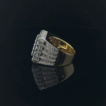 GLIMMER 925 CZ YELLOW GOLD MENS ICED OUT RING | 9222452