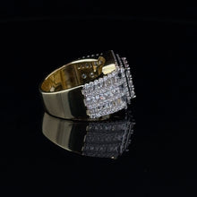 GLEAM 925 CZ YELLOW GOLD MENS ICED OUT RING | 9222572