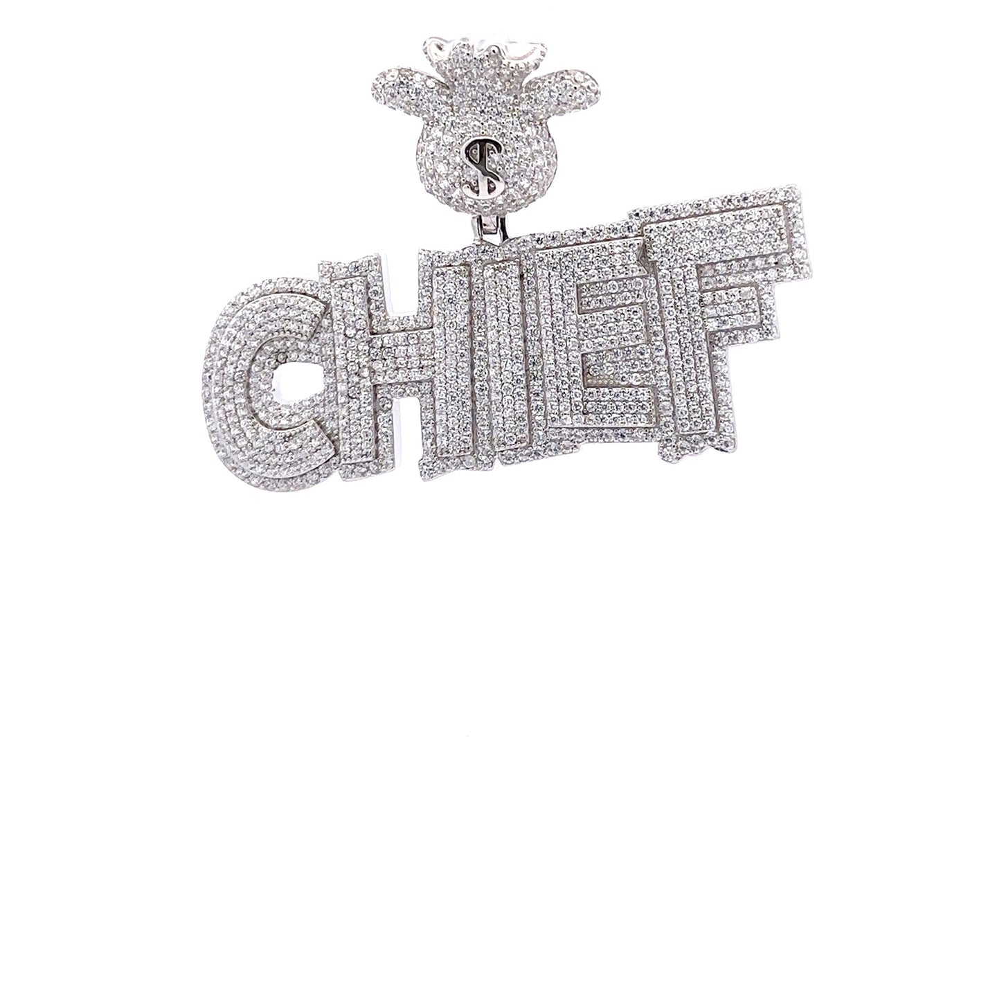 SYLVANT 925 CZ RHODIUM ICED OUT PENDANT | 9222681