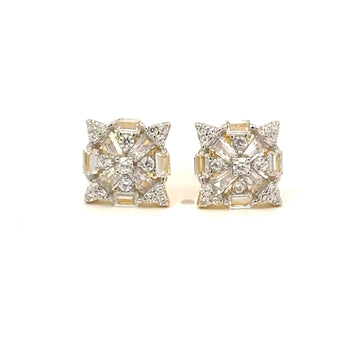 ZANAEDA 925 CZ GOLD ICED OUT EARRINGS | 9222732