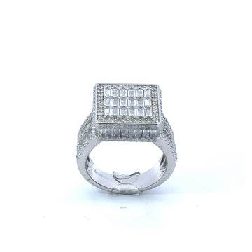 HALUIN 925 CZ RHODIUM ICED OUT RING | 9222741