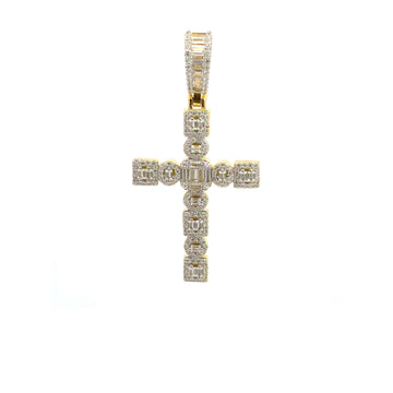 AMBROSA 925 CZ GOLD ICED OUT PENDANT | 9222772
