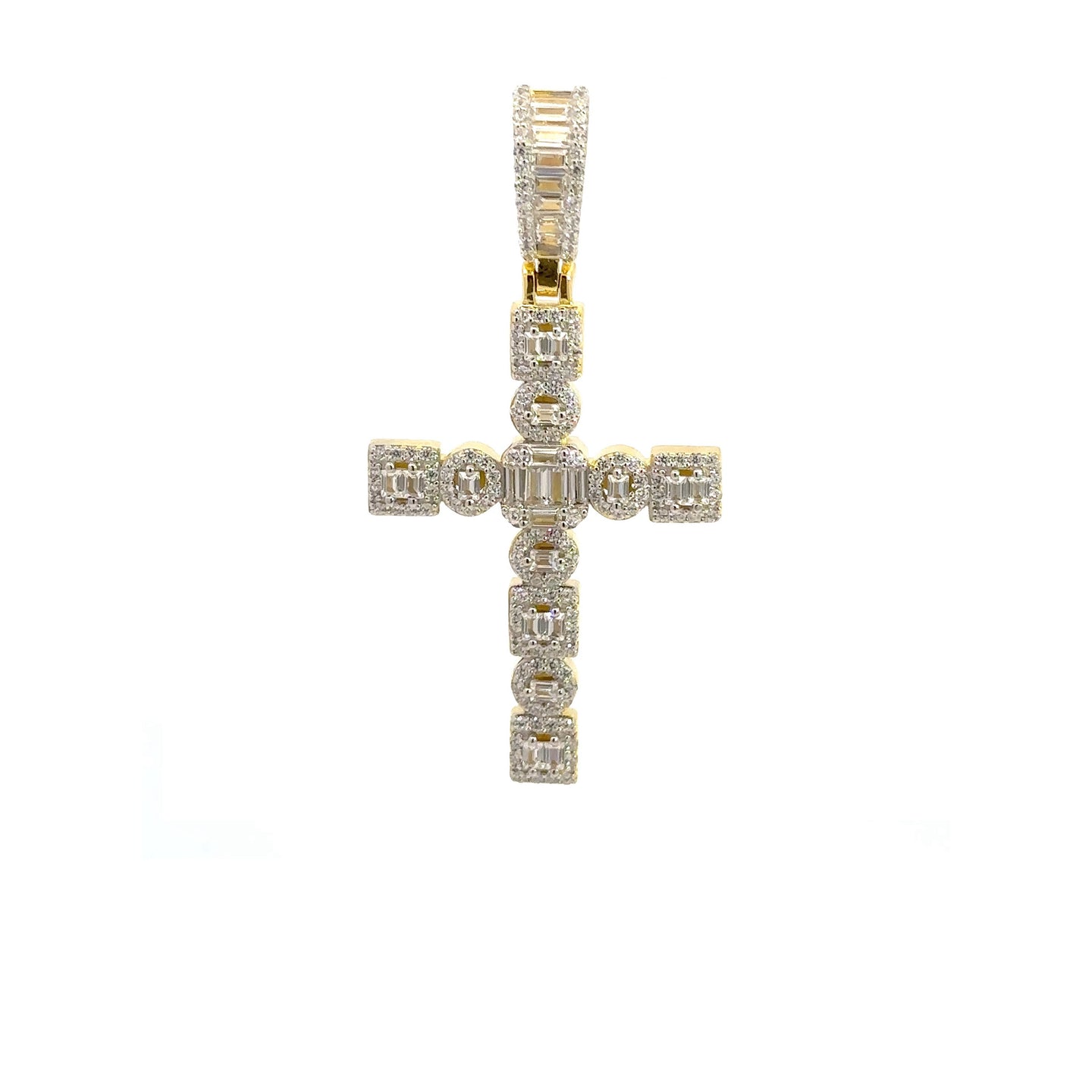 AMBROSA 925 CZ GOLD ICED OUT PENDANT | 9222772