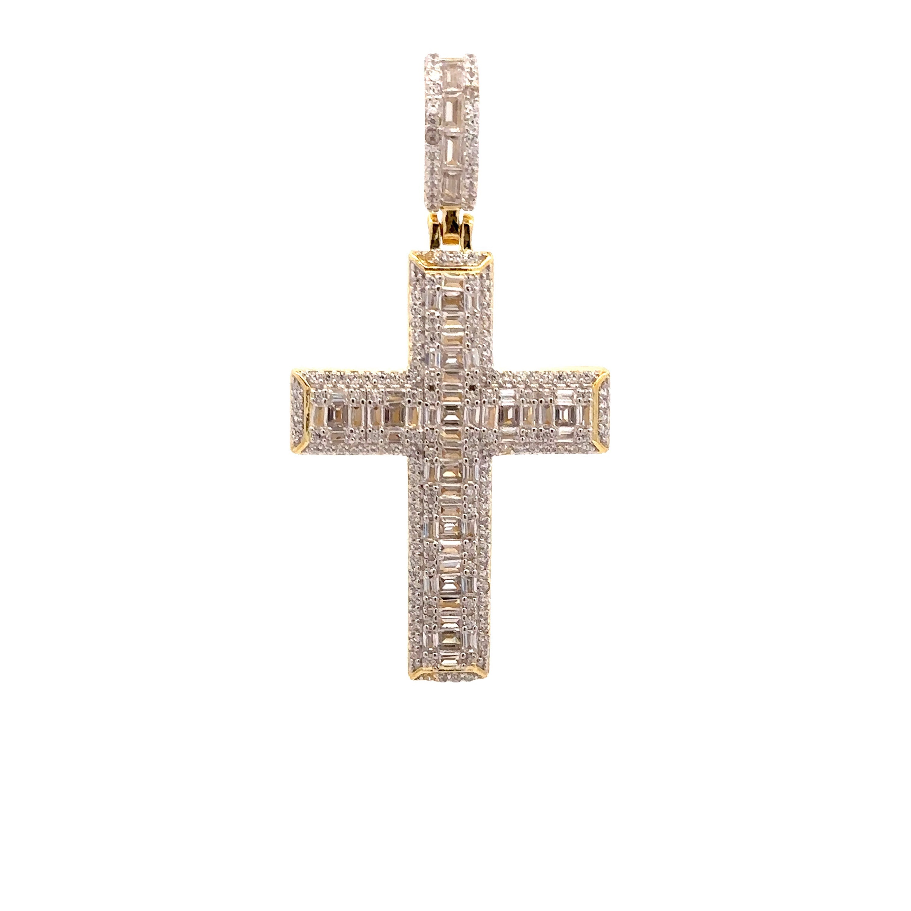 EPHERMA 925 CZ GOLD ICED OUT PENDANT | 9222882