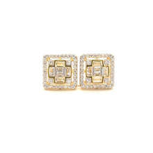 FAELAN 925 CZ GOLD ICED OUT EARRINGS  | 9222922