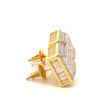 CADENZA 925 CZ GOLD ICED OUT EARRINGS | 9222932