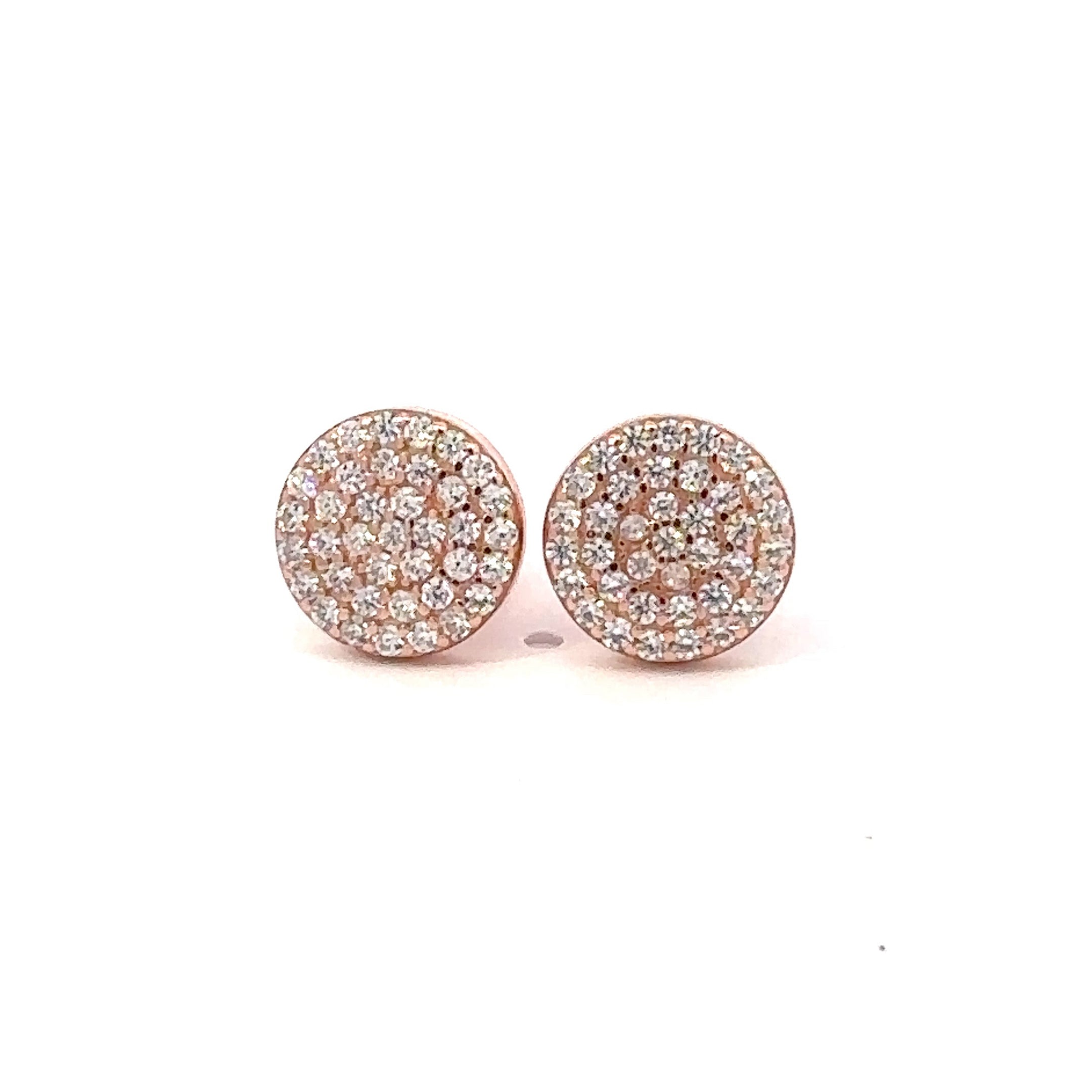 CALLIDORA 925 CZ ROSE GOLD ICED OUT EARRINGS | 929735