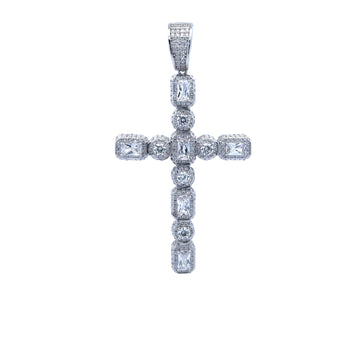 PYXIS 925 CZ RHODIUM ICED OUT PENDANT | 929941