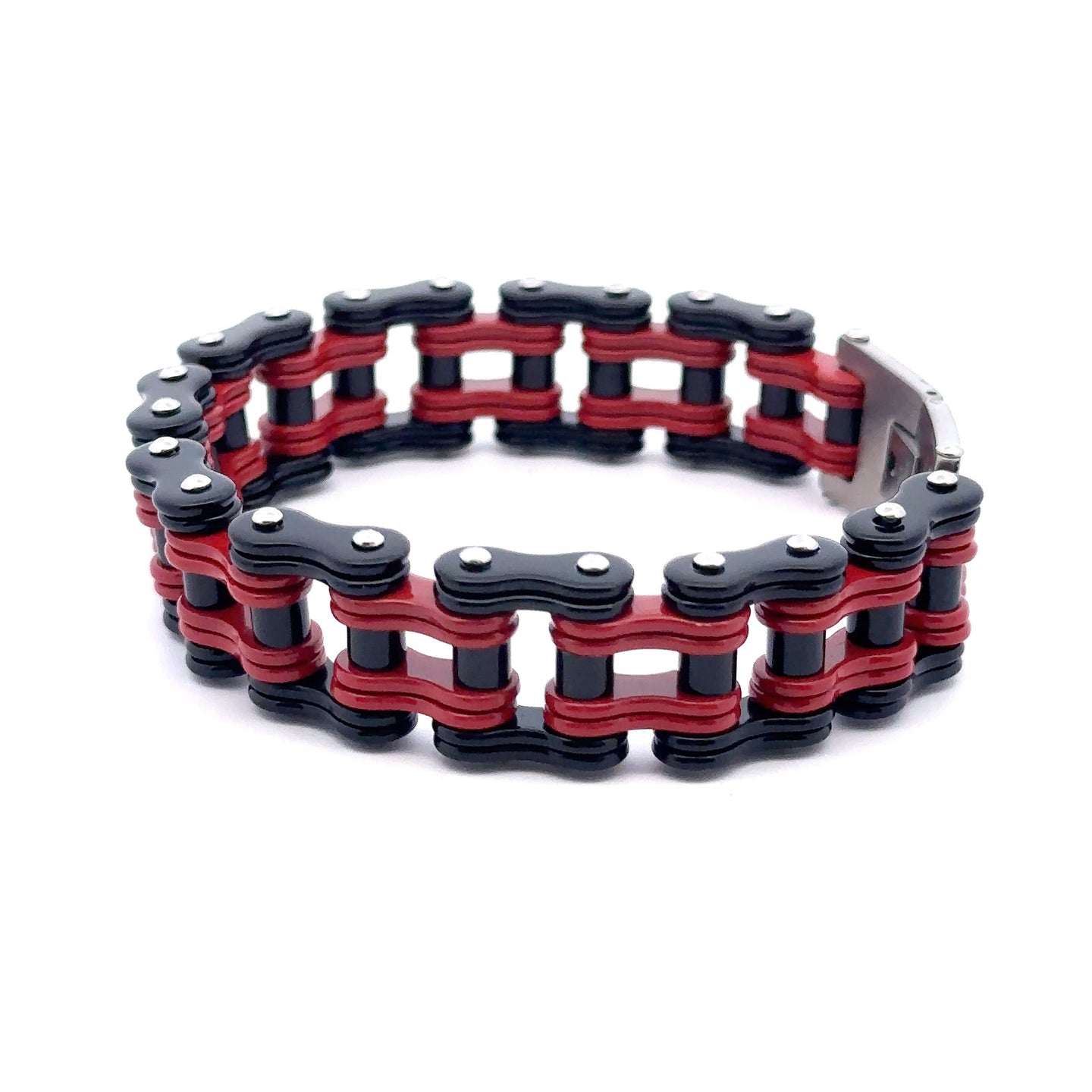 OSCURO STEEL RED BLACK ICED OUT BRACELET | 9311176