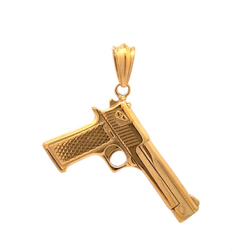 TENEBRIS STAINLESS GOLD STEEL ICED OUT PENDANT | 9311232