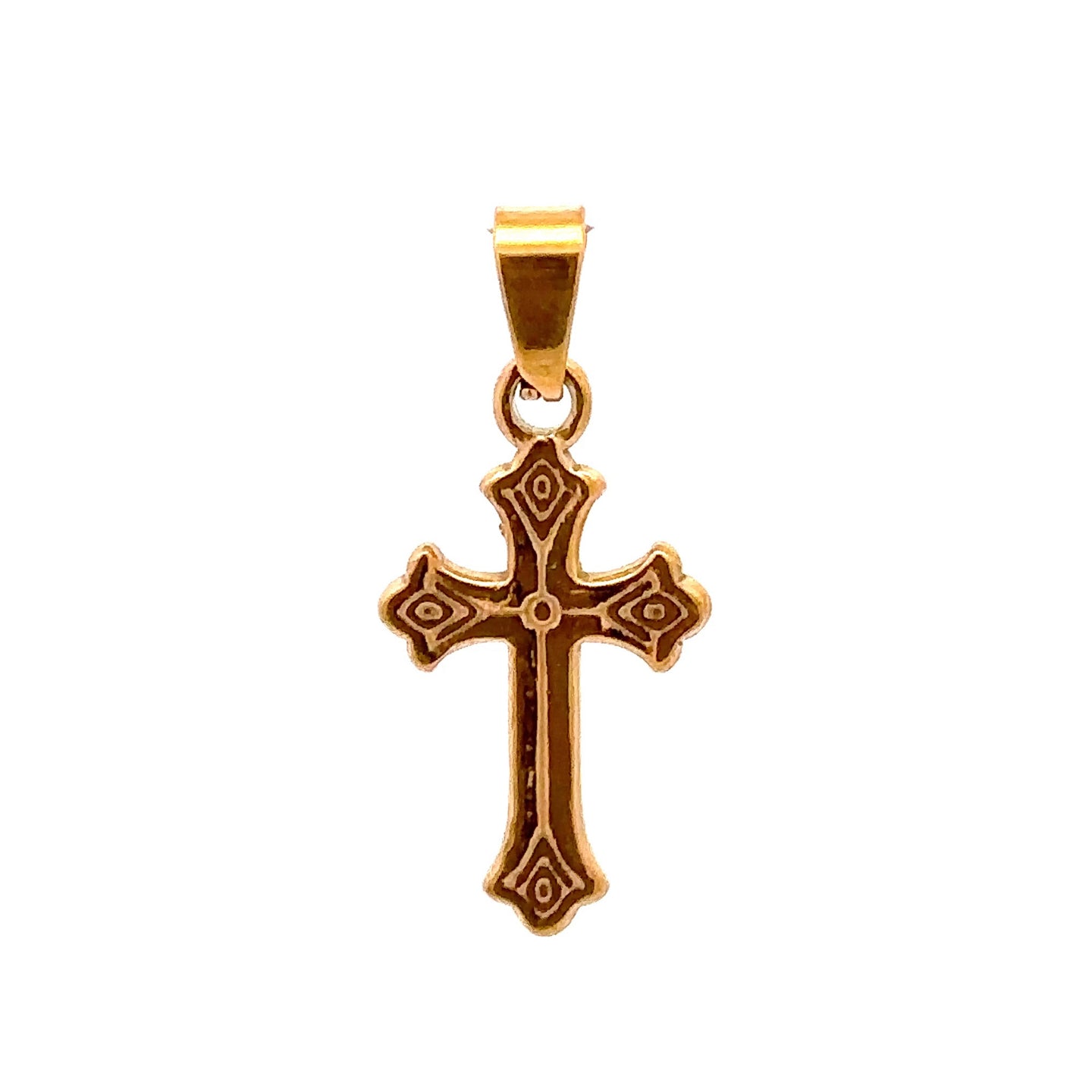 SABLE STAINLESS GOLD STEEL ICED OUT PENDANT | 9311482