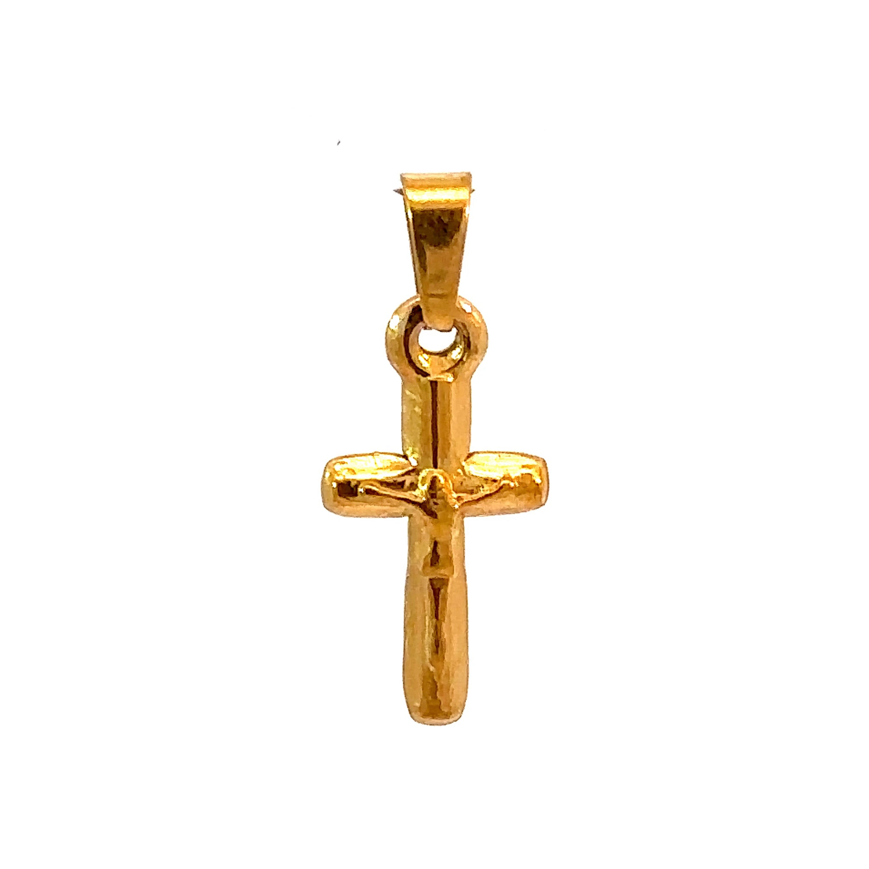 VERITY STAINLESS GOLD STEEL ICED OUT PENDANT | 9311532