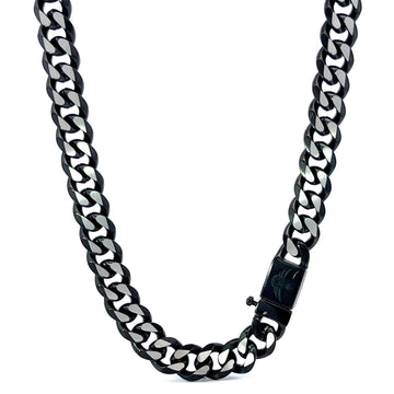 QUINLAN STEEL BLACK ICED OUT CHAIN | 9311591