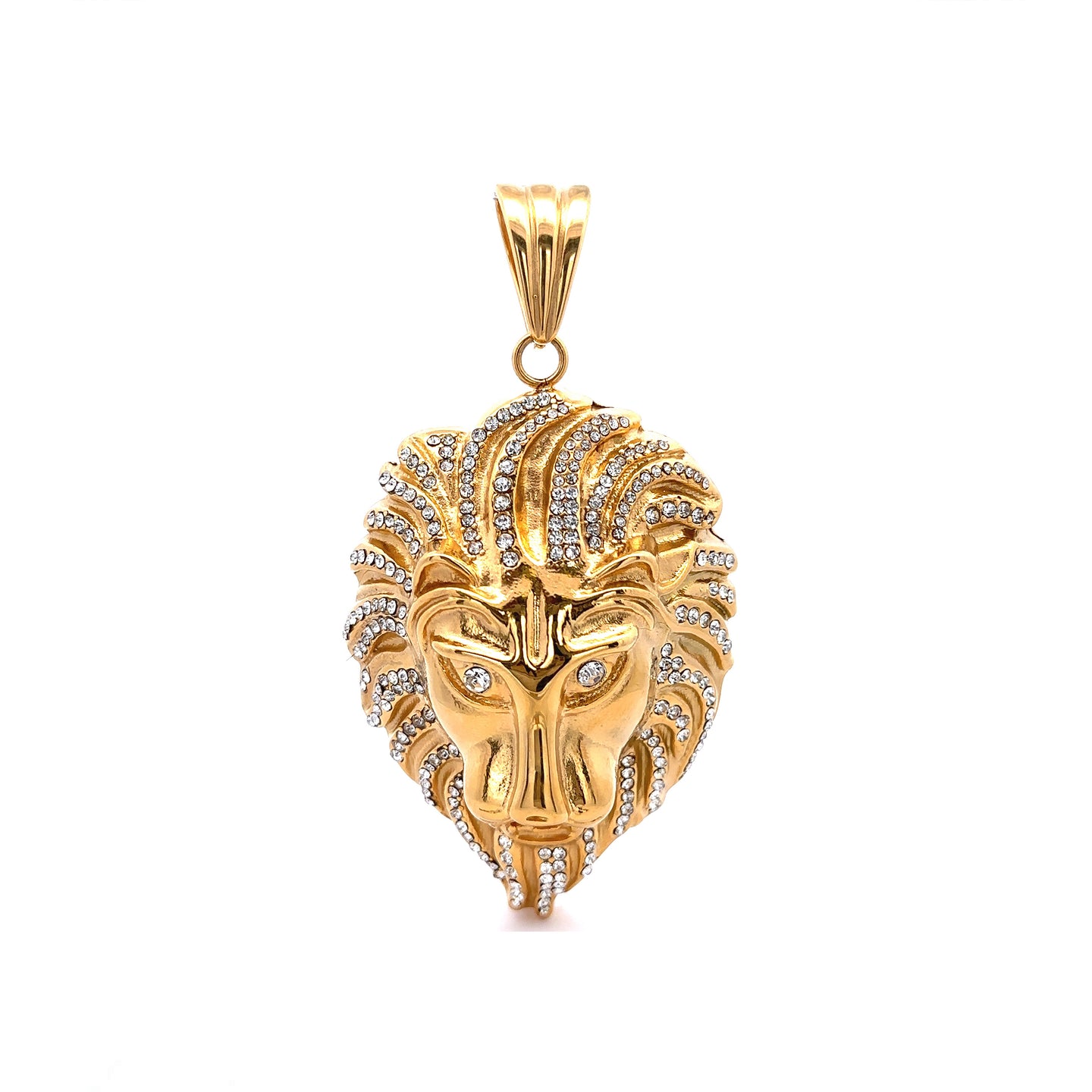DRYSTAN STAINLESS GOLD STEEL ICED OUT PENDANT | 9311642
