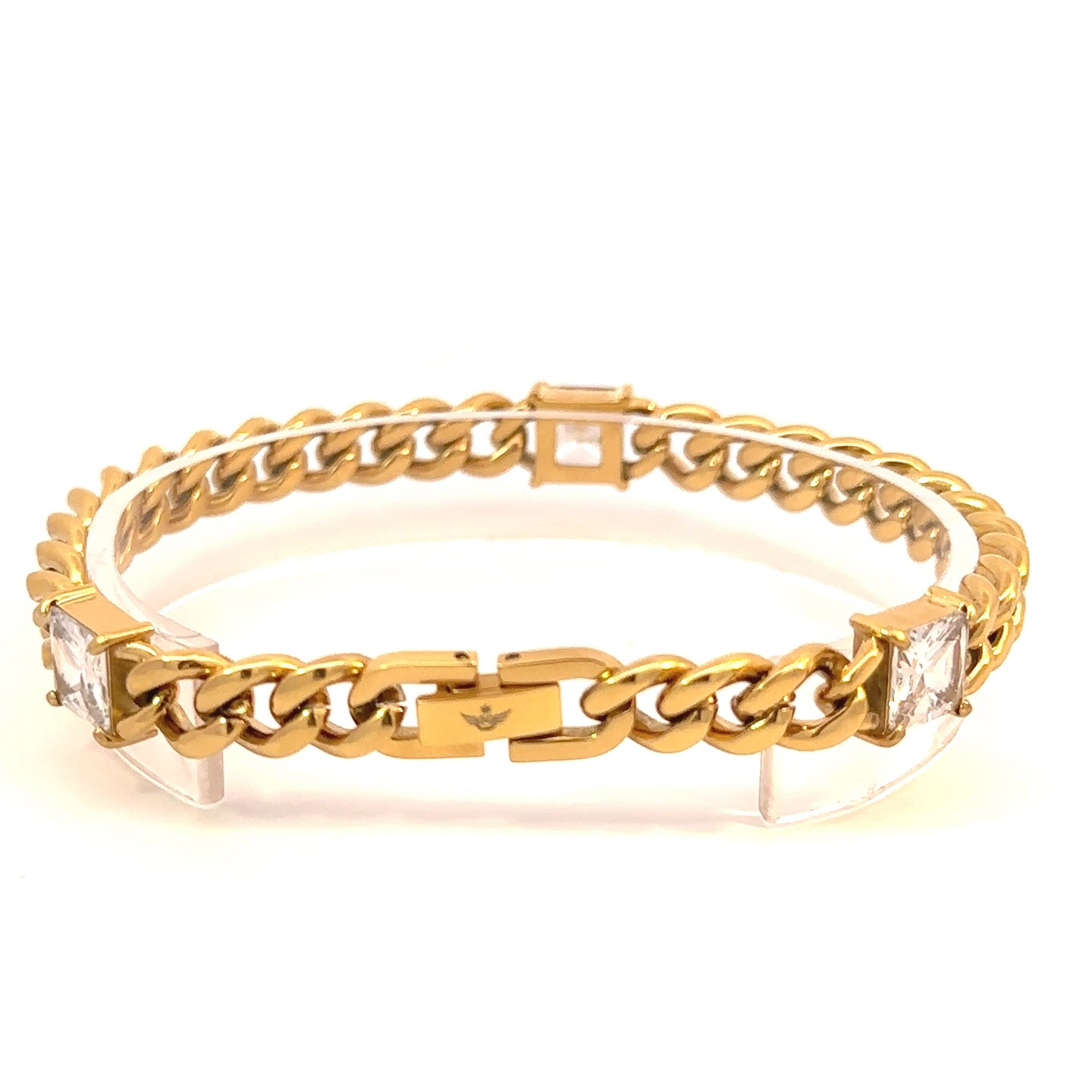 LYSARA 8MM STEEL GOLD ICED OUT BRACELET | 9311682
