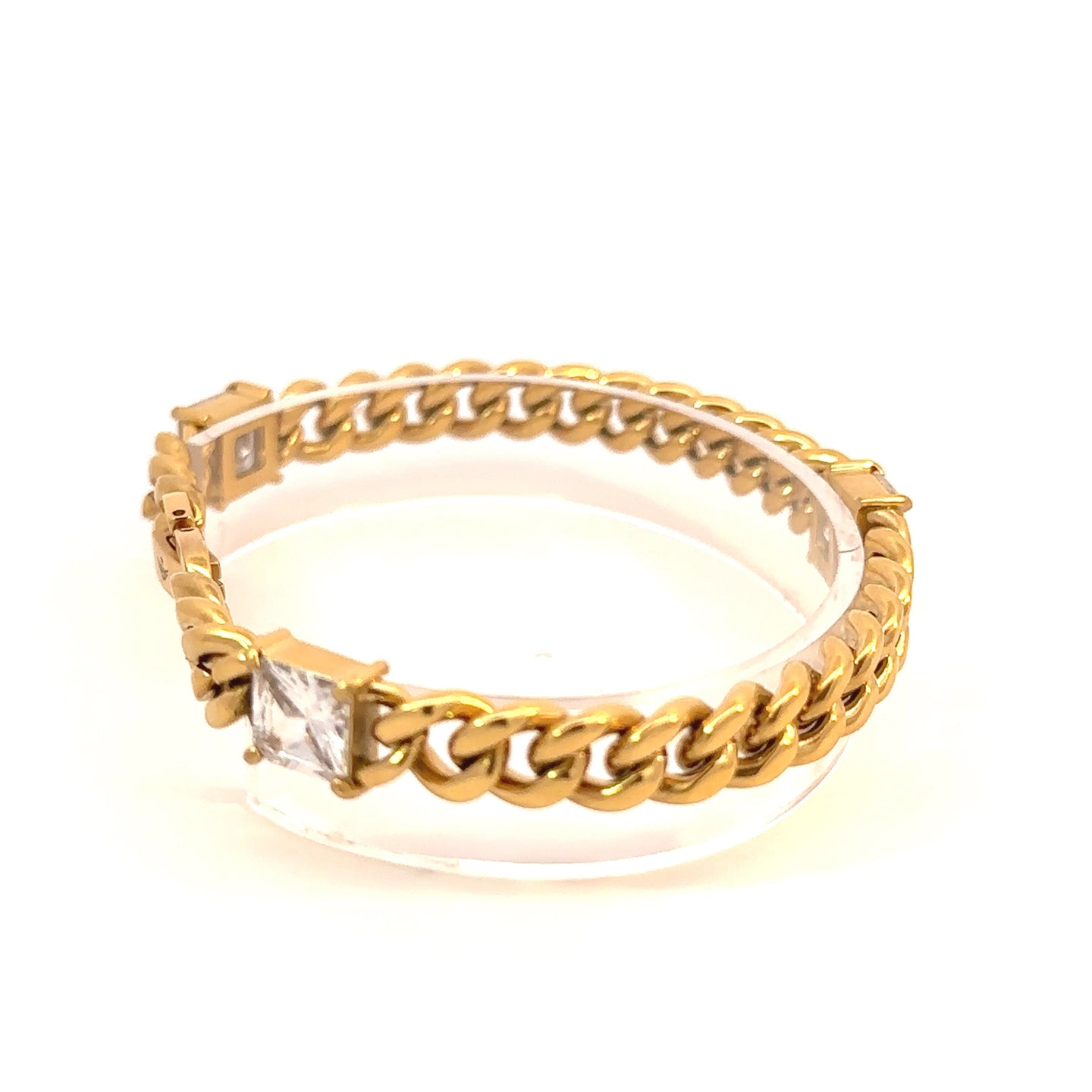 LYSARA 8MM STEEL GOLD ICED OUT BRACELET | 9311682